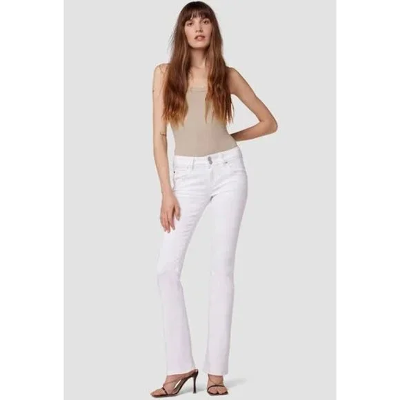 NWT UPDATED $195 Hudson BETH White Mid-Rise Baby Bootcut Jean - Picture 2 of 4